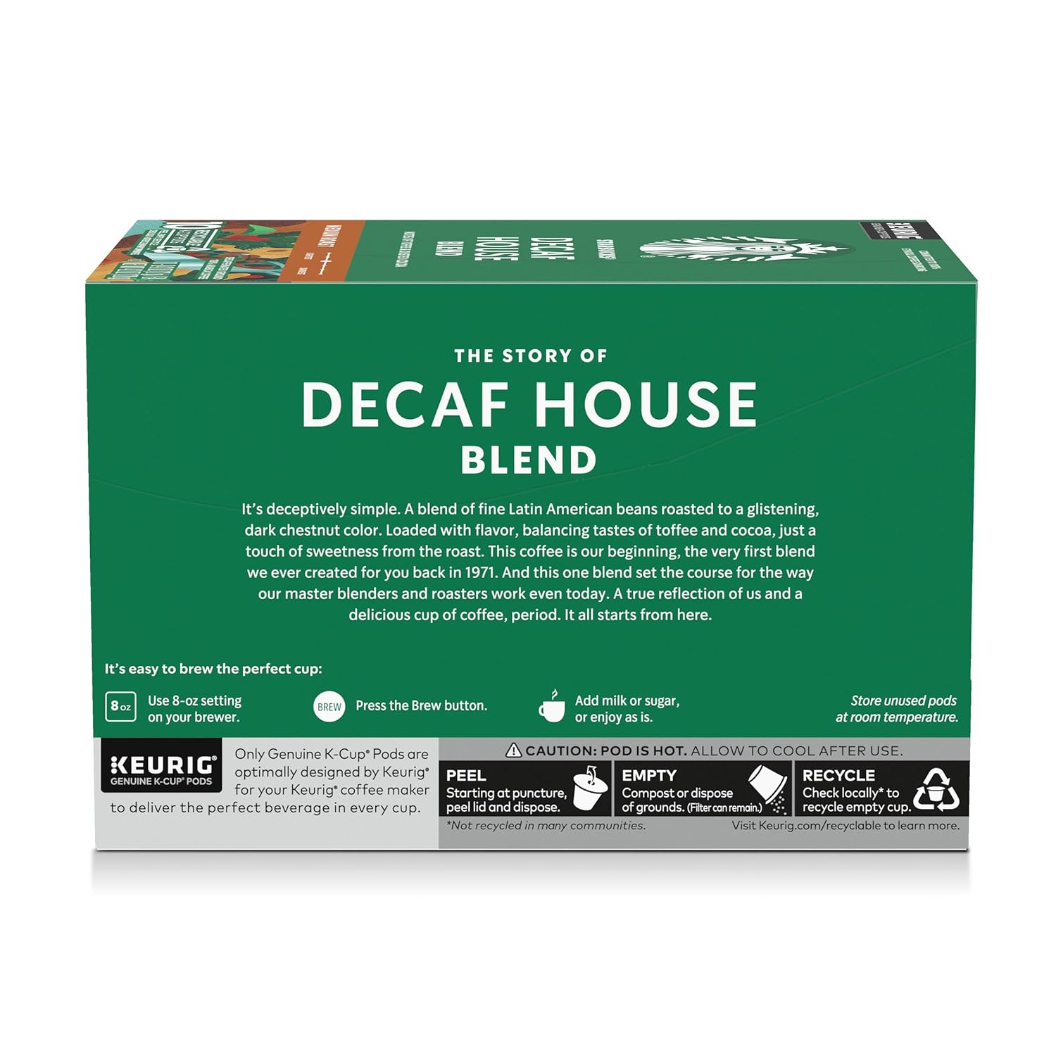 starbucks decaf house blend medium roast keurig coffee pods 40 count box