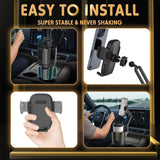 Phone Holders for Your Car, 2 in 1 Universal Cup Holder Expander Adjustable Base with Phone Mount, Long Arm with 360å¡Rotation Cup Holder Phones Mount for Car Compatible with All Smartphones - ShopUS