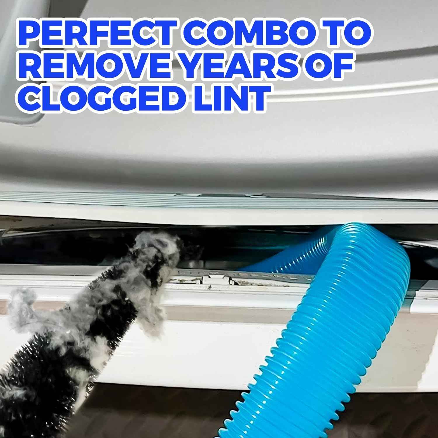 Holikme 2 Pieces Dryer Vent Cleaner Kit, Dryer Lint Vacuum Attachment and Flexible Dryer Lint Brush