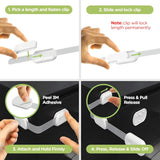 SKYLA HOMES Baby Locks (8-Pack) Child Safety Cabinet Proofing - Safe Quick and Easy 3M Adhesive Cabinet Drawer Door Latches No Screws & Magnets Multi-PLrpose for Furniture Kitchen Ovens Toilet Seats