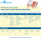 Paw Inspired 32ct Disposable Dog Diapers | Female Dog Diapers Ultra Protection | Diapers for Dogs in Heat, Excitable Urination, or Incontinence (Small)