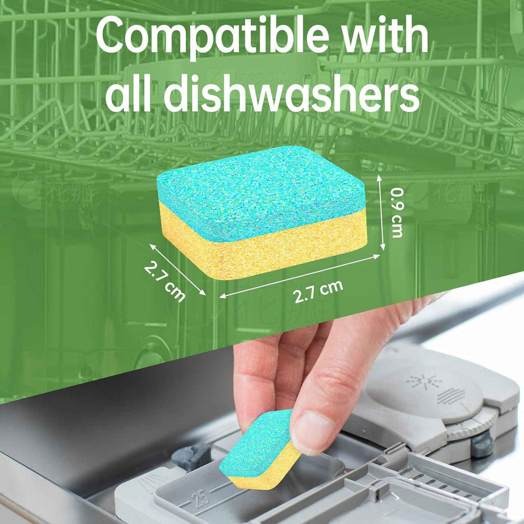 Lemon Scent Dishwasher Cleaner and Deodorizer Tablets, 24 Pack - Removes Limescale & Odor, Safe for All Dishwashers