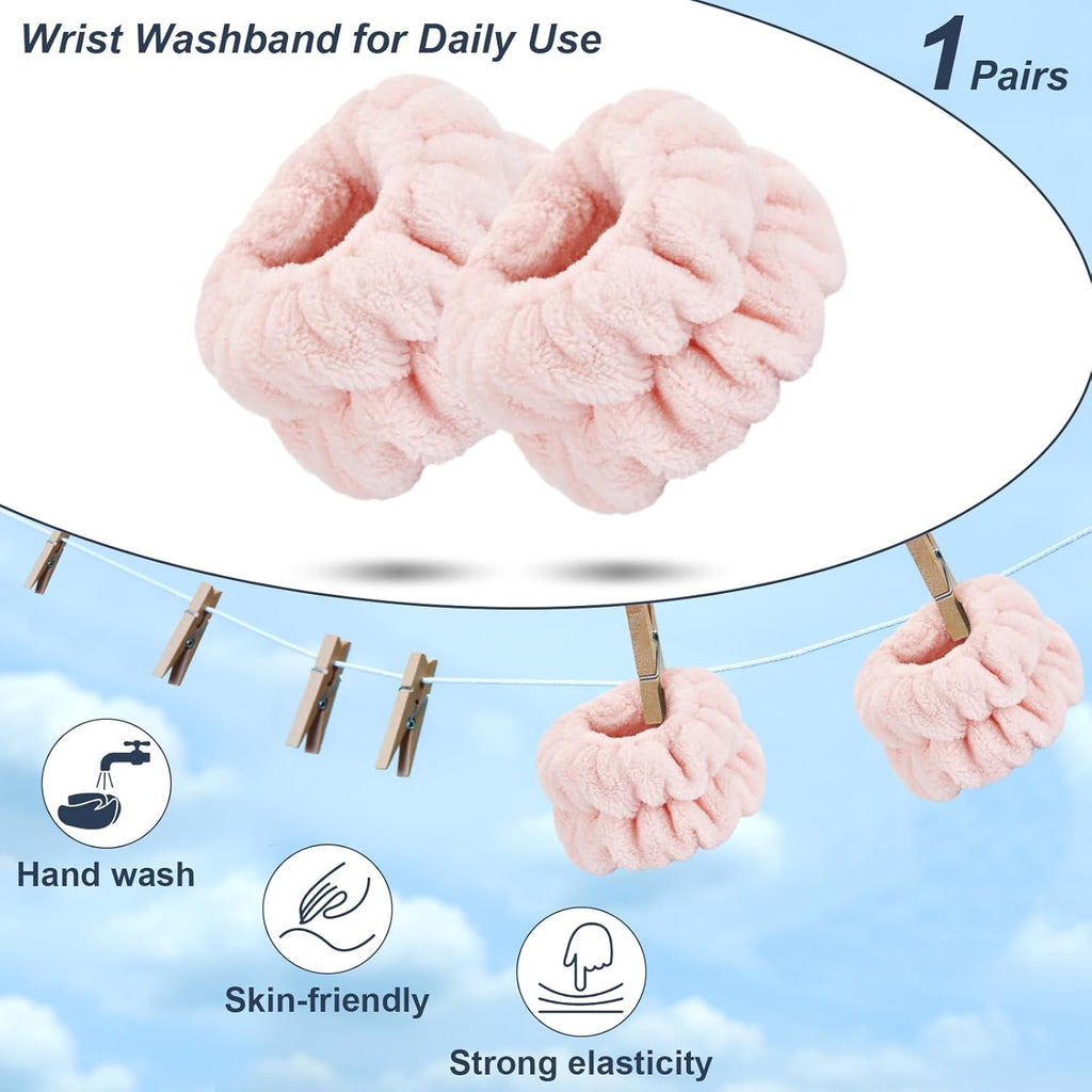 dorbetar microfiber wrist towels for washing face, soft coral fleece, breathable, fast drying