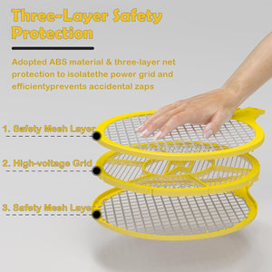 2 Pack Electric Fly Swatter, Bug Zapper Racket for Indoor Pest Control, Handheld Insect Killer Bat Battery Powered Electric Mosquito Swatter for Outdoor and Home
