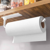 Paper Towel Holder - Self-Adhesive or Drilling, Matte Black, Upgraded Aluminum Kitchen Roll Dispenser Under Cabinet, Lighter but Stronger Than Stainless Steel!