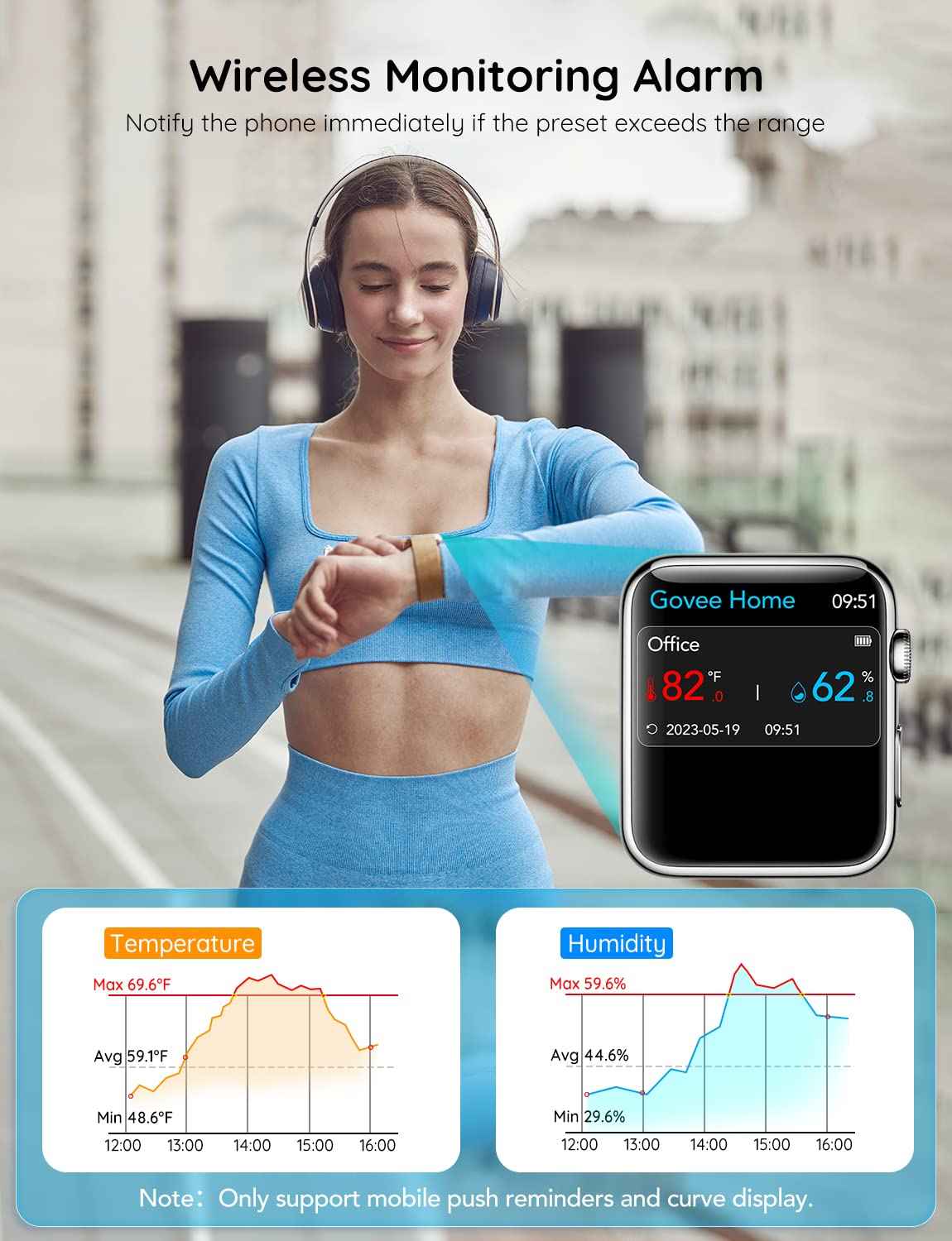 Govee WiFi thermometer hygrometer H5103 with electronic ink display and app notification alert