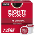 eight o'clock coffee the original, medium roast, keurig k-cup pods, 72 count, kosher