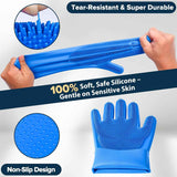 6PCS Pet Grooming Kit for Dogs,Cats and Horses | Dog Washing Gloves | Dog Bath Brush | Dog Bath Gloves | Dog Shampoo Brush | Pet Grooming Gloves | Dog Bath Supplies (Navy Blue)