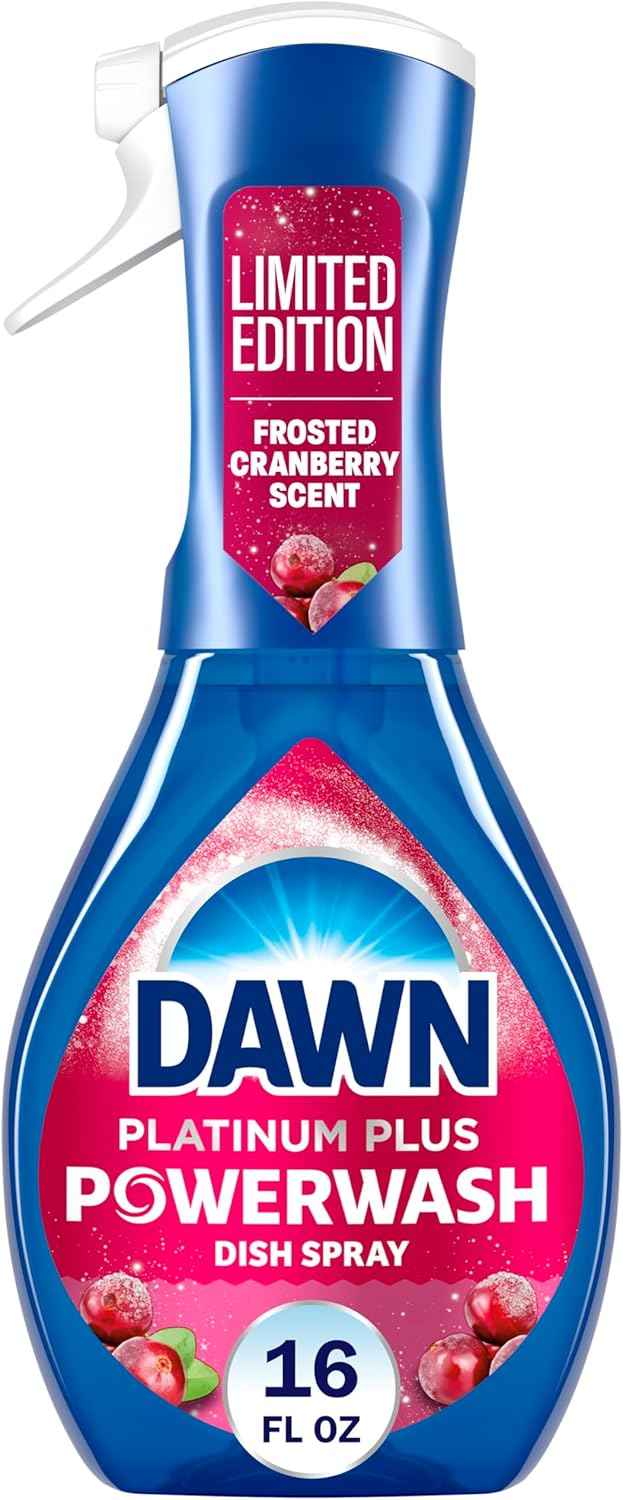 Frosted cranberry dawn 16 fl oz powerwash spray for dishes, effective grease remover with 3 cleaning boosters