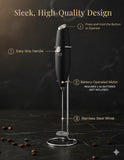 Bean Envy Milk Frother, Coffee Stirrers, Frother Wand, Milk Frother Handheld, Frother with stand, Hand Blender for Coffee, Lattes, Cappuccino, Matcha and Hot Chocolate – Kitchen Gifts - Black