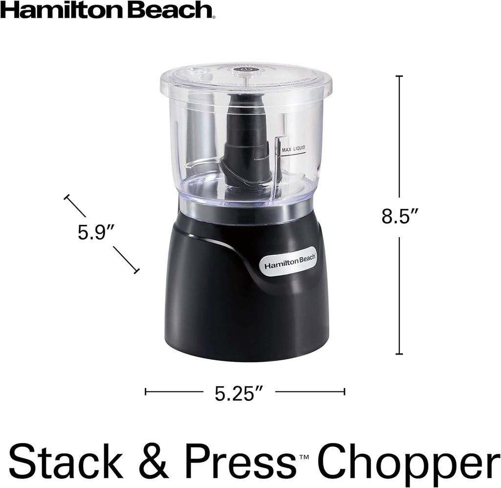 Hamilton Beach 3-Cup Electric Vegetable Chopper & Mini Food Processor, 350 Watts, Stainless Steel