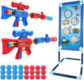 YEEBAY Shooting Game Toy for Age 6, 7, 8,9,10+ Years Old Kids, Boys - 2pk Air Guns & Shooting Target & 24 Foam Balls - Ideal Gift - Compatible with Toy Guns