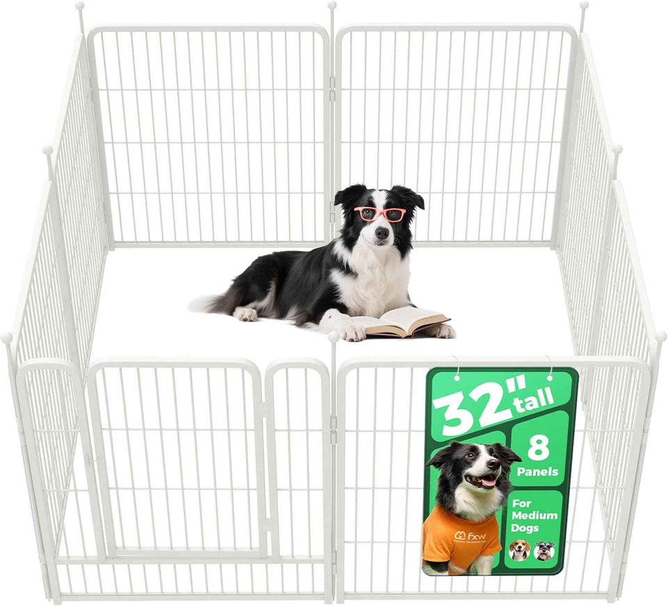 FXW Rollick Unleashed Dog Playpen for Indoor, Yard, RV Camping, 24 inch 8 Panels for Small and Puppy Dogs, Black│Patented