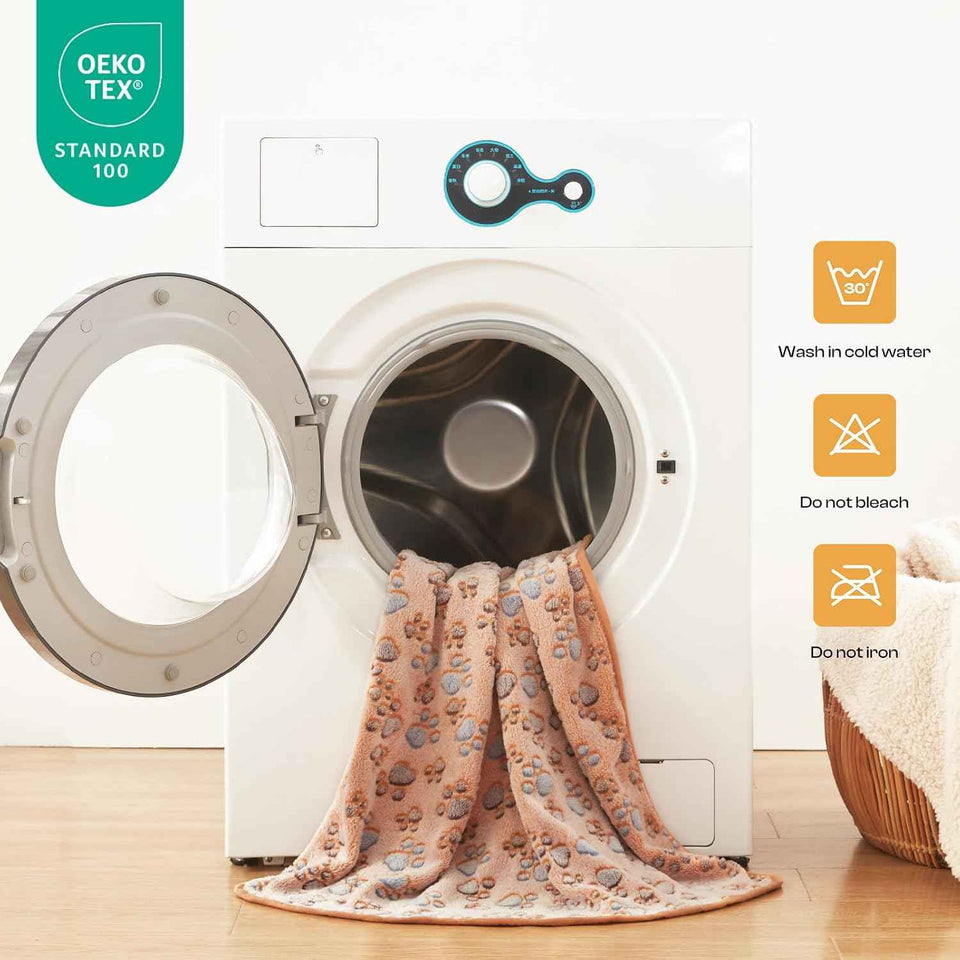 Premium Fleece Pet Blanket Flannel Throw Soft Fluffy Blankets for Dogs Cats Brown/Pink/White Small