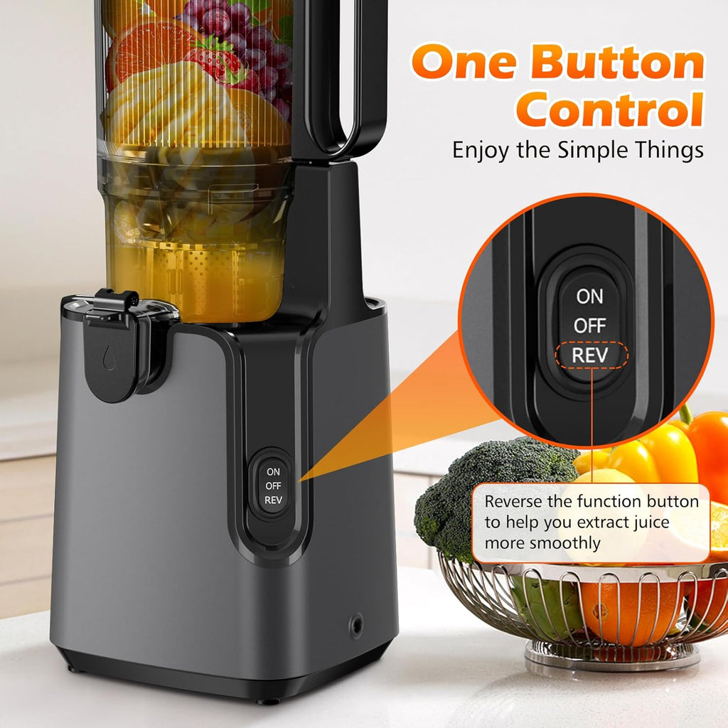 Juicer Machines with 5.8" Large Feed Chute, Cold Press Juicer for Whole Vegetables and Fruits 400W, Slow Masticating juicer Easy to Clean Juice Extractor Machine High Juice Yield