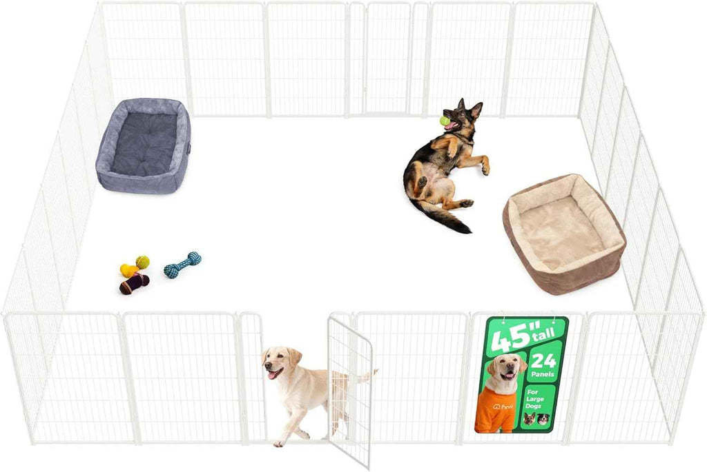 FXW Homeplus Unleashed Indoor Dog Playpen - Stress-Free and Safe Play, Heavy Duty 24 Inch 6 Panels Dog Pen for Puppy and Small Dogs, Black│Patented