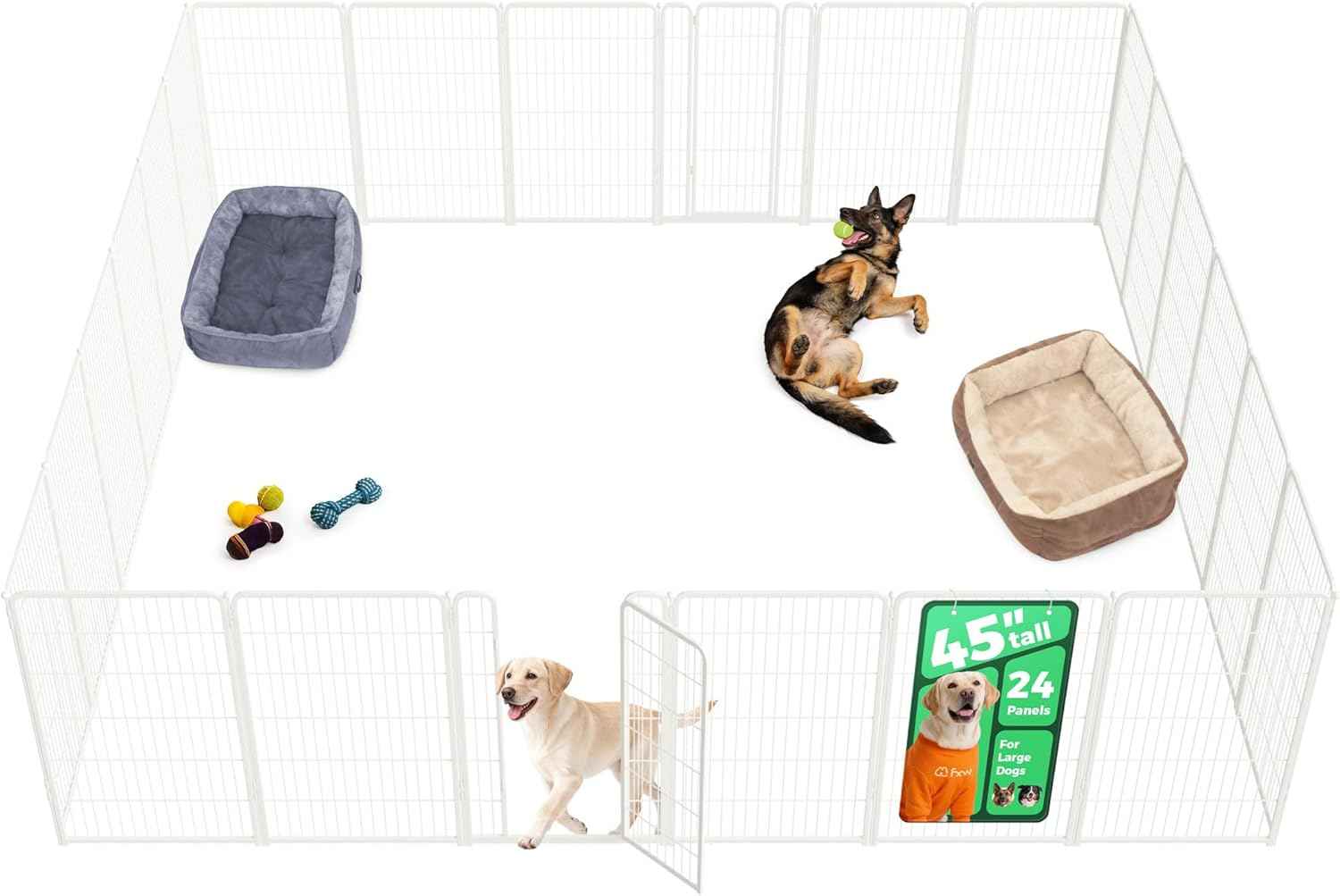 FXW Homeplus Unleashed Indoor Dog Playpen - Stress-Free and Safe Play, Heavy Duty 24 Inch 6 Panels Dog Pen for Puppy and Small Dogs, Black│Patented