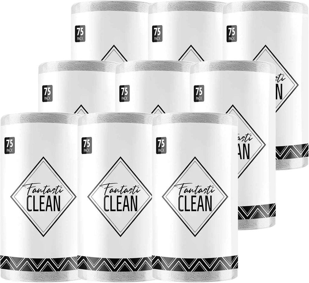 Fantasticlean Microfiber Cleaning Cloth Roll -75 Pack, Tear Away Microfiber Towels, 12" x 12", Reusable, Washable, Scratch Free, Ultra Absorbent Dishcloth for All-Around Cleaning Supplies (Pink)