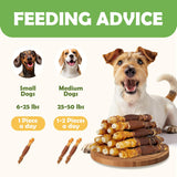 mon2sun triple flavor 5 inch rawhide dog treats for small dogs 21.16 oz 30 count