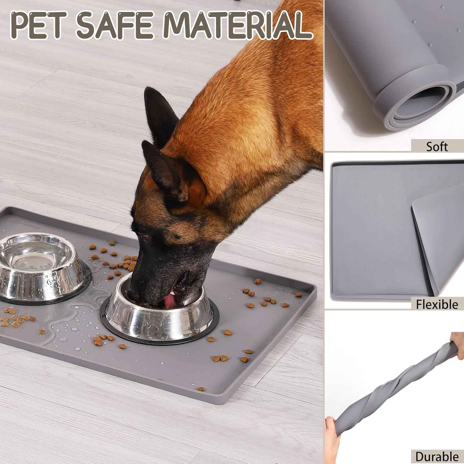 mateeylife silicone cat dog food mat waterproof anti-slip pet feeding placemat