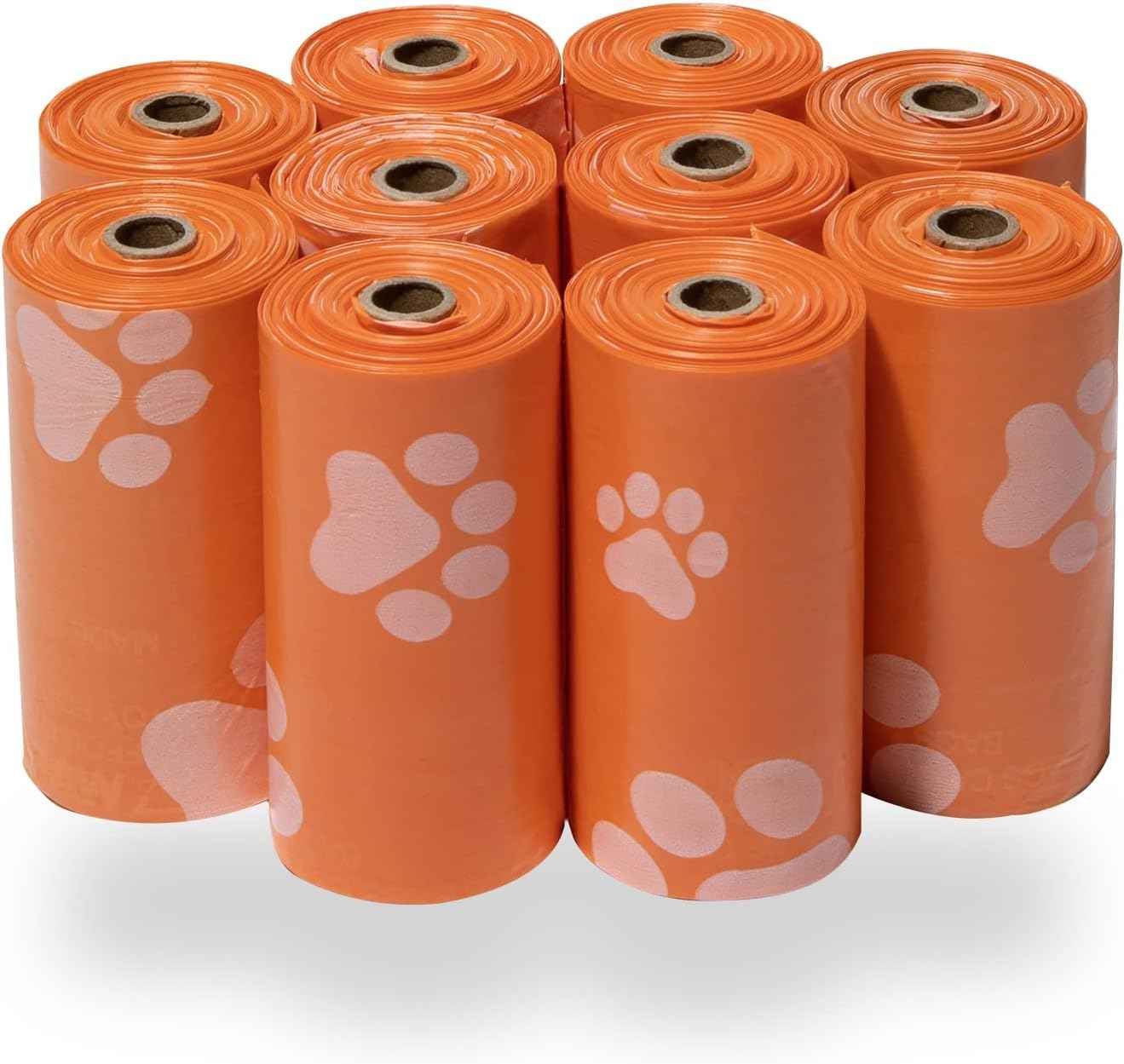 Best Pet Supplies Dog Poop Bags (150 Bags) for Waste Refuse Cleanup, Doggy Roll Replacements for Outdoor Puppy Walking and Travel, Leak Proof and Tear Resistant, Thick Plastic - Assorted Colors