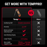 TempPro TP19H Digital Meat Thermometer for Cooking with Ambidextrous Backlit and Motion Sensing Kitchen Cooking Food Thermometer for BBQ Grill Smoker Oil Fry Candy Instant Read (Previously ThermoPro)