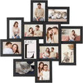 SONGMICS 4x6 Collage Picture Frames, 12-Pack Photo Collage Frame for Wall Decor, Glass Front, Assembly Required, Christmas Gift, Rustic Brown URPF022X01