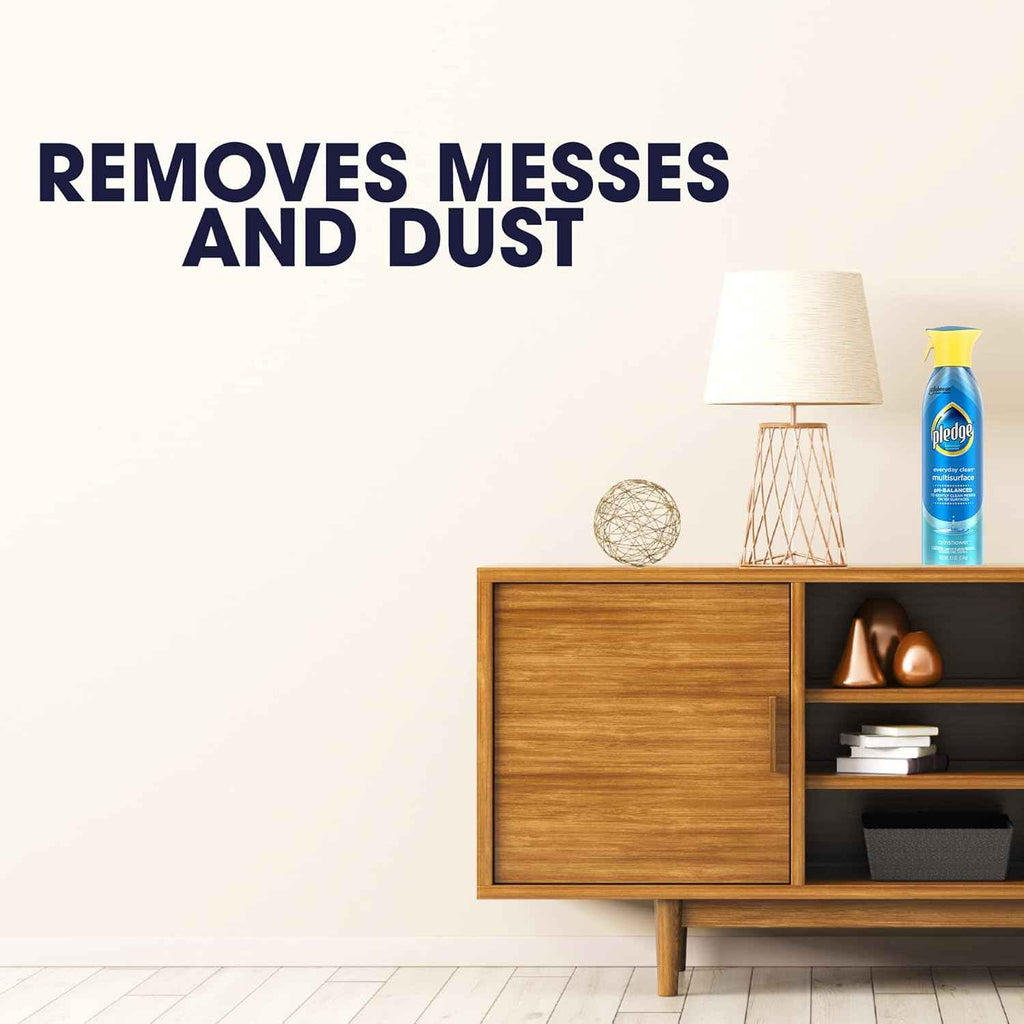 Pledge pH-Balanced Multisurface Spray, 9.7oz (Pack of 3), Everyday Cleaner for Hard Surfaces, Rainshower Scent