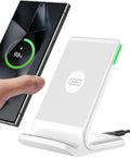 INIU Wireless Charger, 15W Fast Qi Certified Wireless Charging Station with Sleep-Friendly Adaptive Light Compatible with iPhone 16 15 14 13 Pro XS 8 Plus Samsung Galaxy S25 S24 S23 Note 20 Google etc - ShopUS