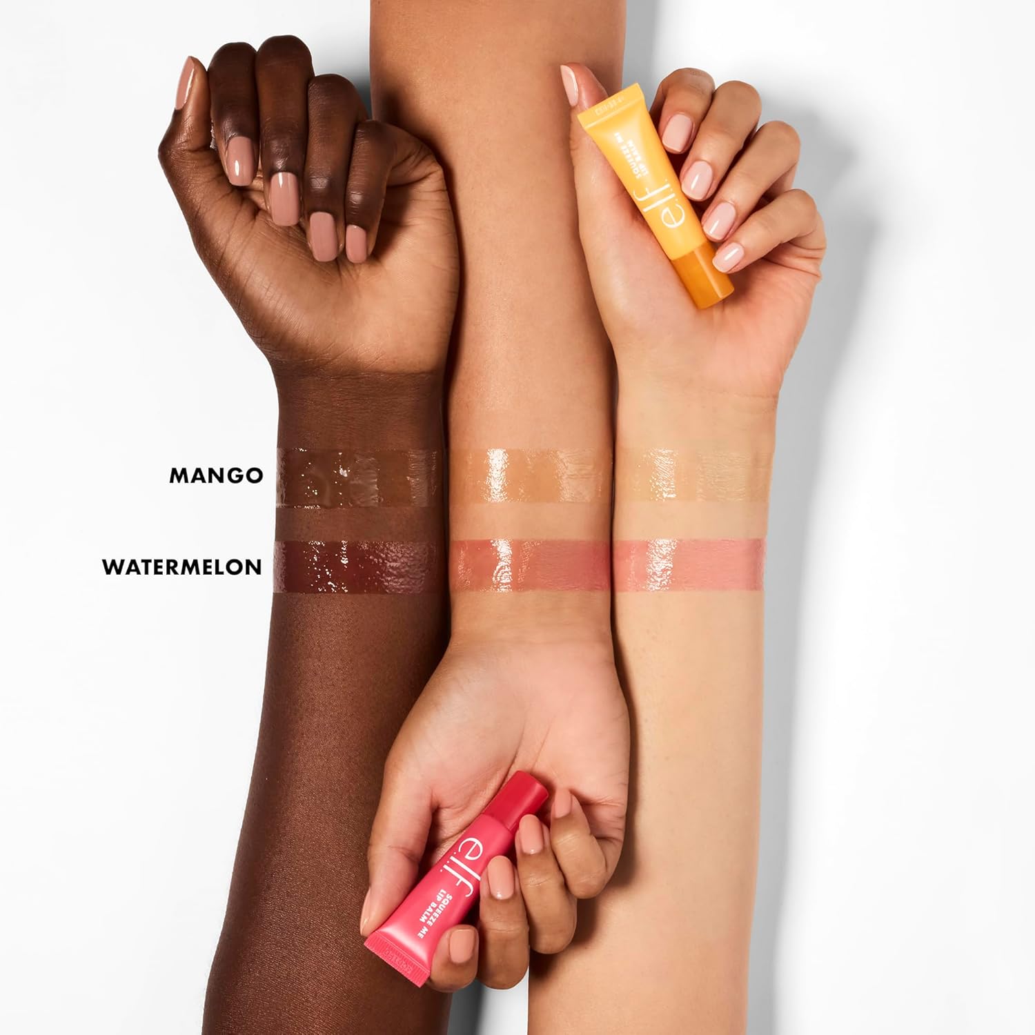 e.l.f. Squeeze Me More Lip Balm Duo, 2-Count, Mango and Watermelon, Vegan, Cruelty-Free, Hyaluronic Acid