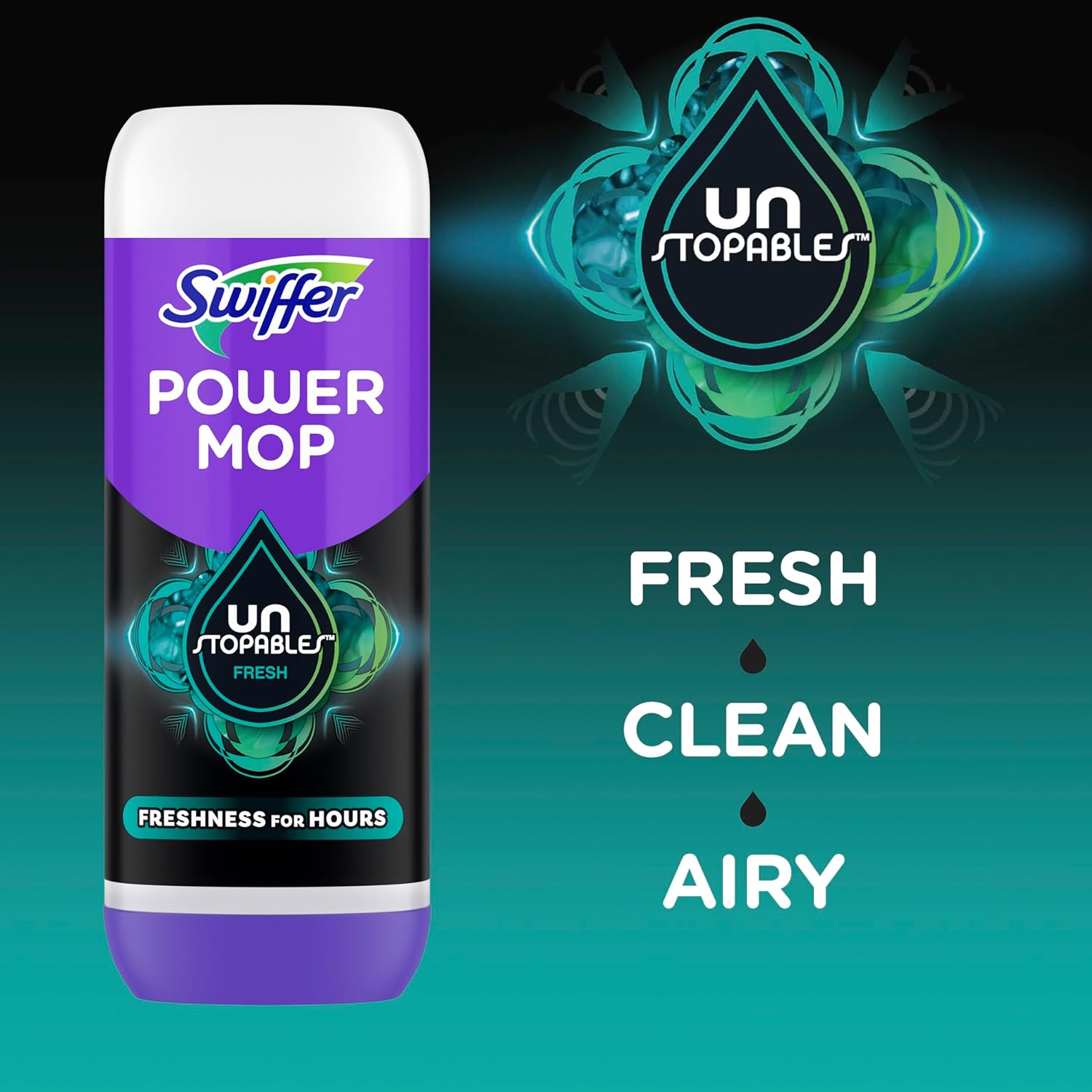 Swiffer PowerMop Floor Cleaning Solution with Unstopables Fresh Scent, PowerMop Refills, Floor Cleaner for Mopping, 25.3 fl oz, 2 Pack - ShopUS