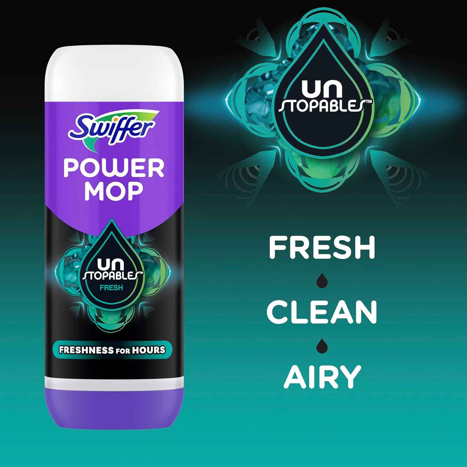 swiffer powermop unstopables fresh scent floor cleaning solution with 2 pack