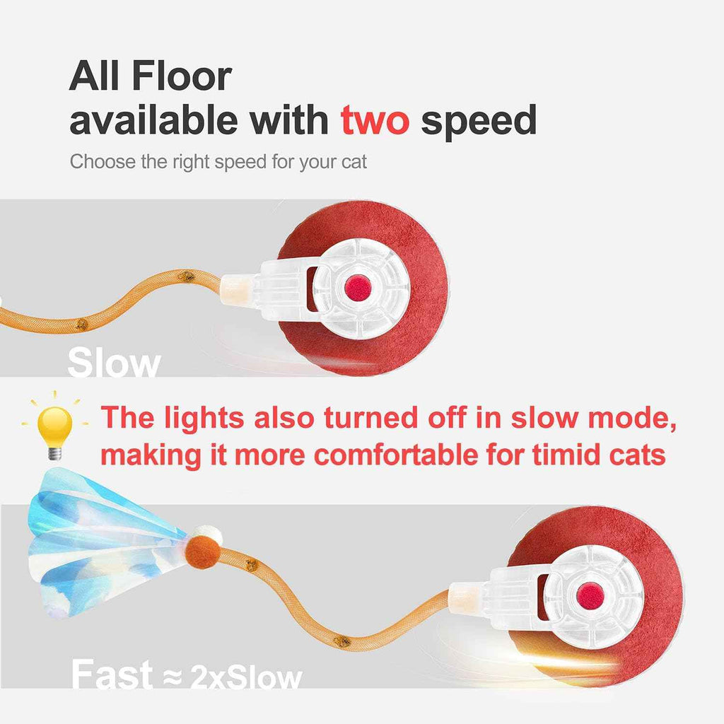 Interactive Cat Toy Orange 3rd Gen Agile Moving Ball with Elastic Tail for Indoor Cats