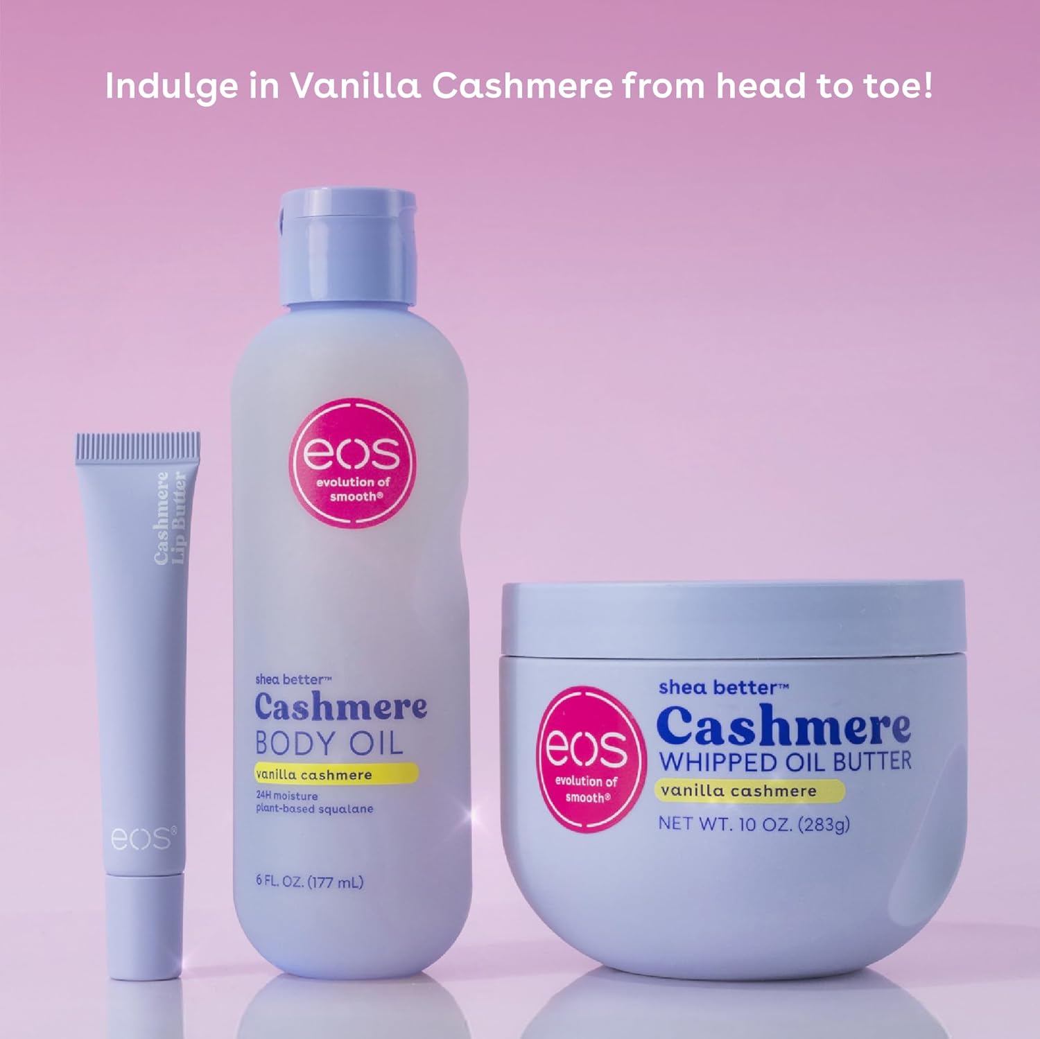 eos Vanilla Cashmere Lip Butter - 0.35 fl oz, shea butter, plumping peptides, softening lip moisturizer