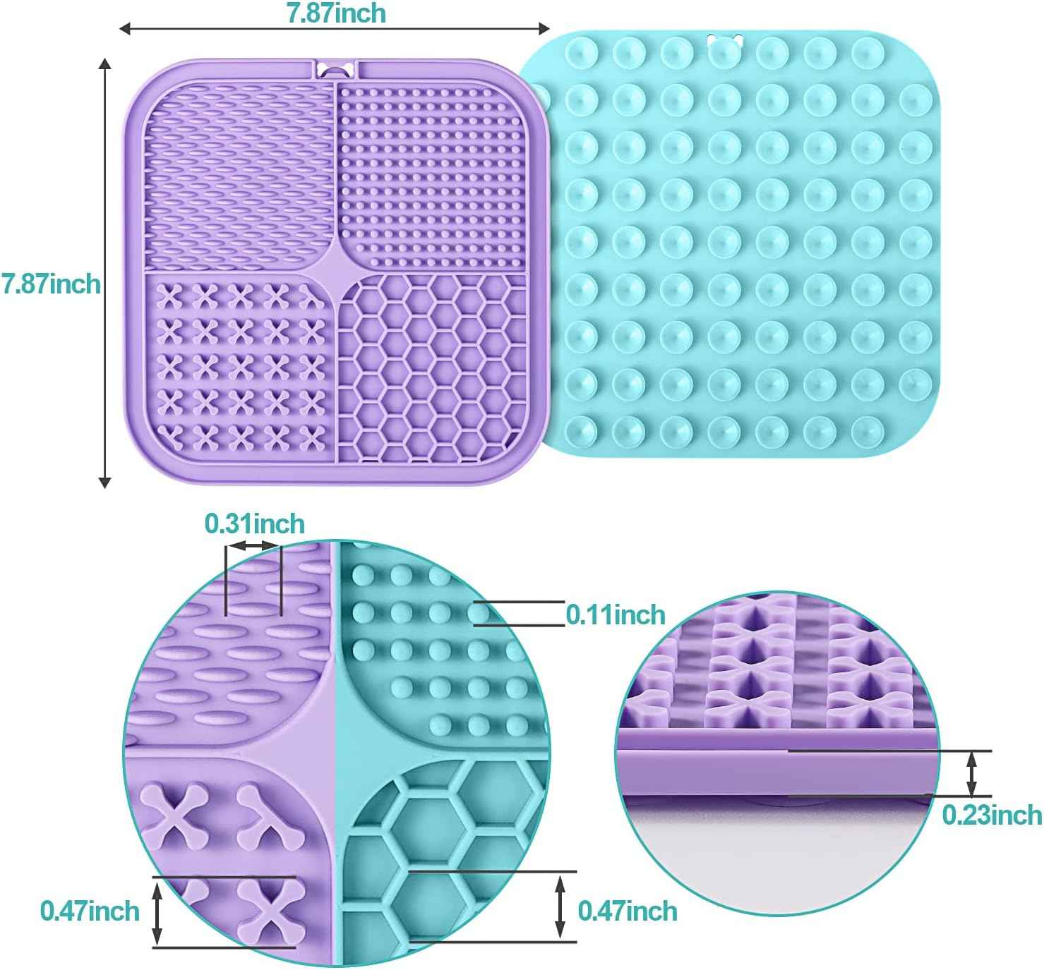 LUKITO Lick Mat 2 Pack with Suction Cups for Dogs and Cats Anxiety Relief and Boredom Reducer
