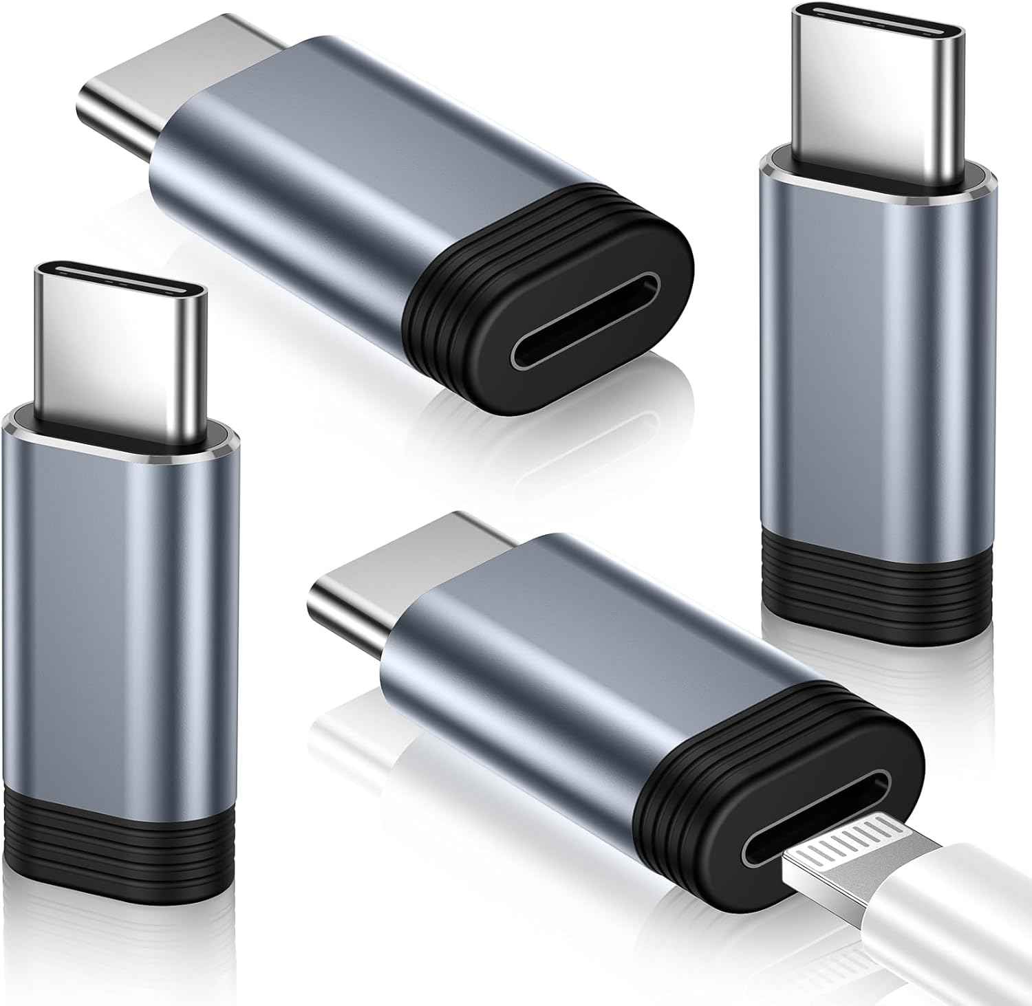 temdan 4 pack lightning to usb c adapter for iphone 15 pro fast charging & data transfer