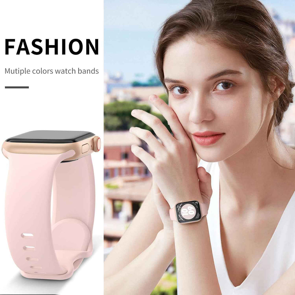 6 pack sport bands for apple watch series 11-1 38mm, 40mm, 41mm, 42mm, 44mm, 45mm, 46mm, 49mm in silicone waterproof strap
