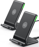 INIU Wireless Charger, 15W Fast Qi Certified Wireless Charging Station with Sleep-Friendly Adaptive Light Compatible with iPhone 16 15 14 13 Pro XS 8 Plus Samsung Galaxy S25 S24 S23 Note 20 Google etc - ShopUS