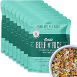 portland pet food company fresh dog food pouches human-grade toppers wet pet meal & mixers for small & large breed puppies & senior dogs gluten-free limited ingredient rosie's beef n' rice 8 pack