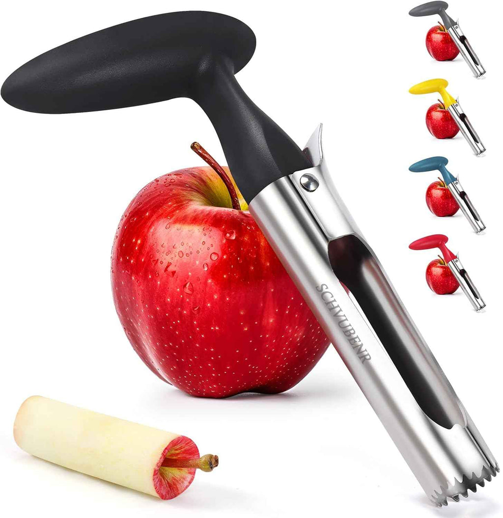SCHVUBENR Premium Apple Corer Tool - Easy to Use and Clean - Sturdy Apple Core Remover with Sharp Serrated Blades - Stainless Steel Corers for Apple and Pear - Core Fruits with Ease(Red)