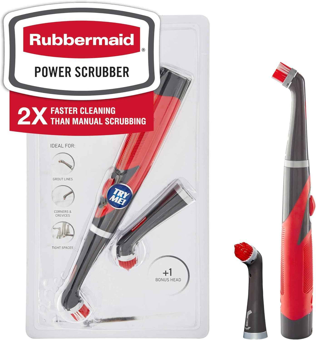rubbermaid reveal power scrubber, cordless electric scrub brush for home, kitchen, bathroom, and tile cleaning