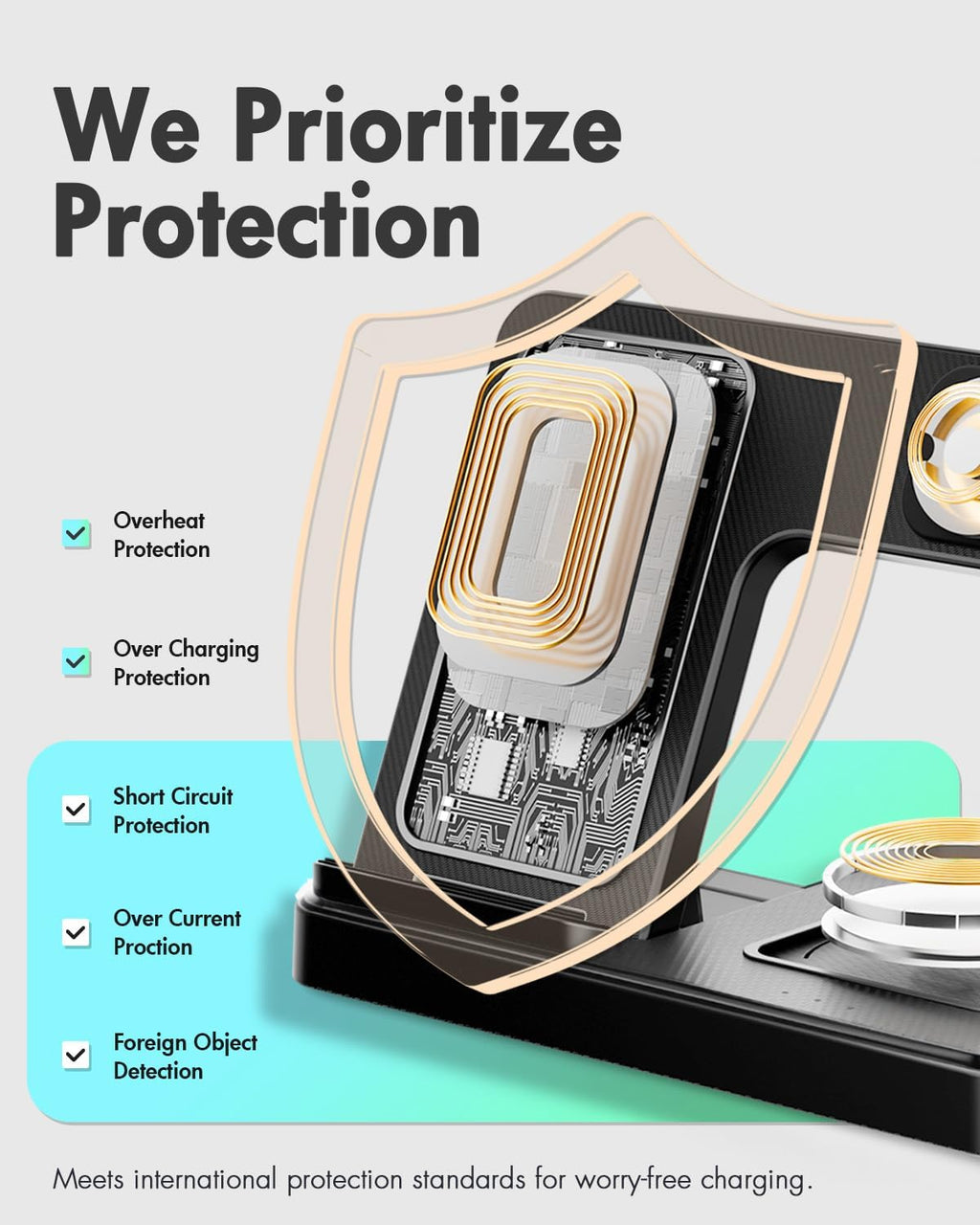 Wireless Charger iPhone Charging Station: 3 in 1 Charger Stand Multiple Devices for Apple - iPhone 16e 16 15 14 Pro Max 13 12 11 - Watch 10 9 8 7 6 5 4 3 2 SE and Ultra Series - Airpods 4 3 2 Pro - ShopUS