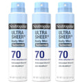 neutrogena ultra sheer body mist sunscreen spray, 3-pack, broad spectrum spf 70, non-greasy & water resistant