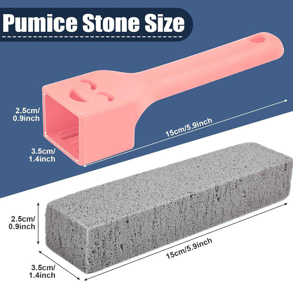 Navona 8-Pack Pumice Stone Scouring Sticks with Universal Handles - Powerful Bathroom, Kitchen, and Pool Cleaner