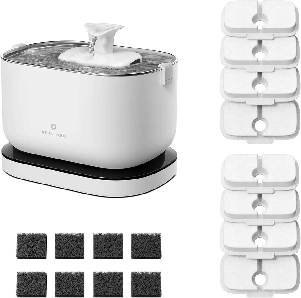 PETLIBRO Cat Water Fountain, Cordless Pet Water Fountain Battery Operated, 2.5L/84oz Dockstream Water Fountains for Cats Indoor, Cat Fountain with Stainless Steel Tray, Easy to Clean BPA-Free