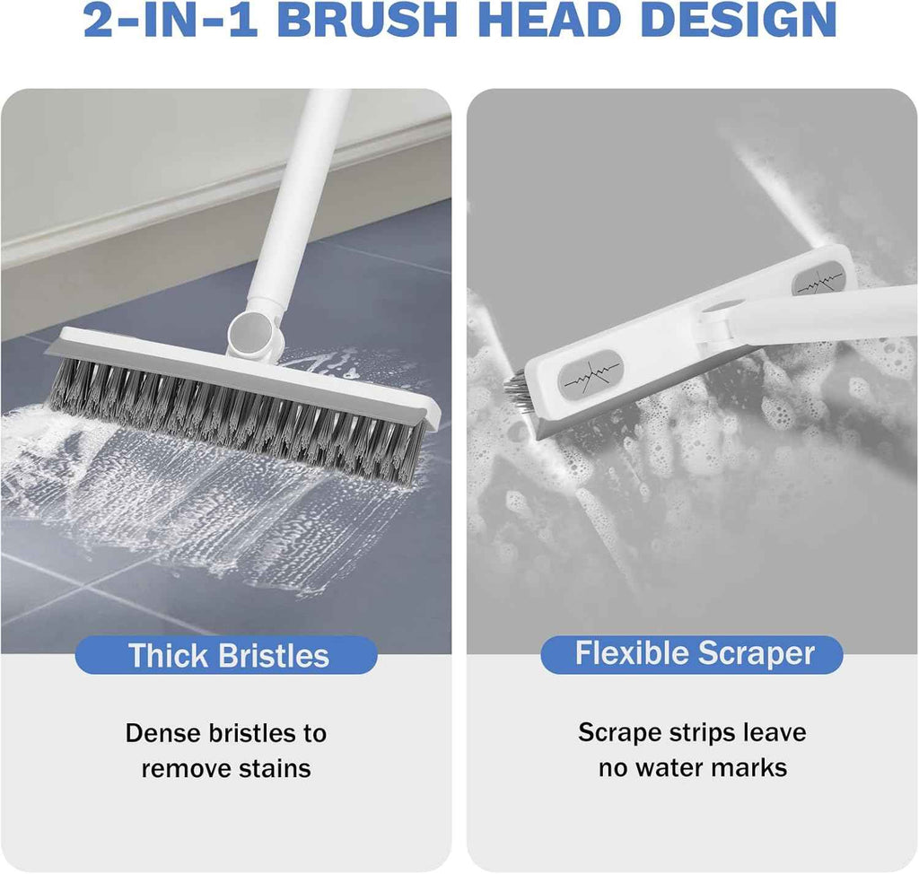 setsail grout cleaner brush v-shaped long handle for bathroom tile kitchen floor scrub