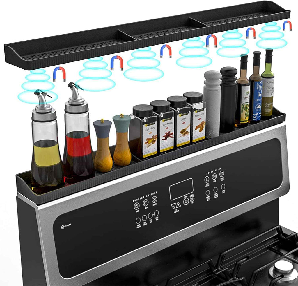 30-Inch Silicone Stove Top Shelf Magnetic for Kitchen Gadgets and Spices