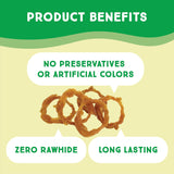 6-pack ultra chewy turkey tendon rings for dogs - premium all-natural hypoallergenic alternative to rawhide