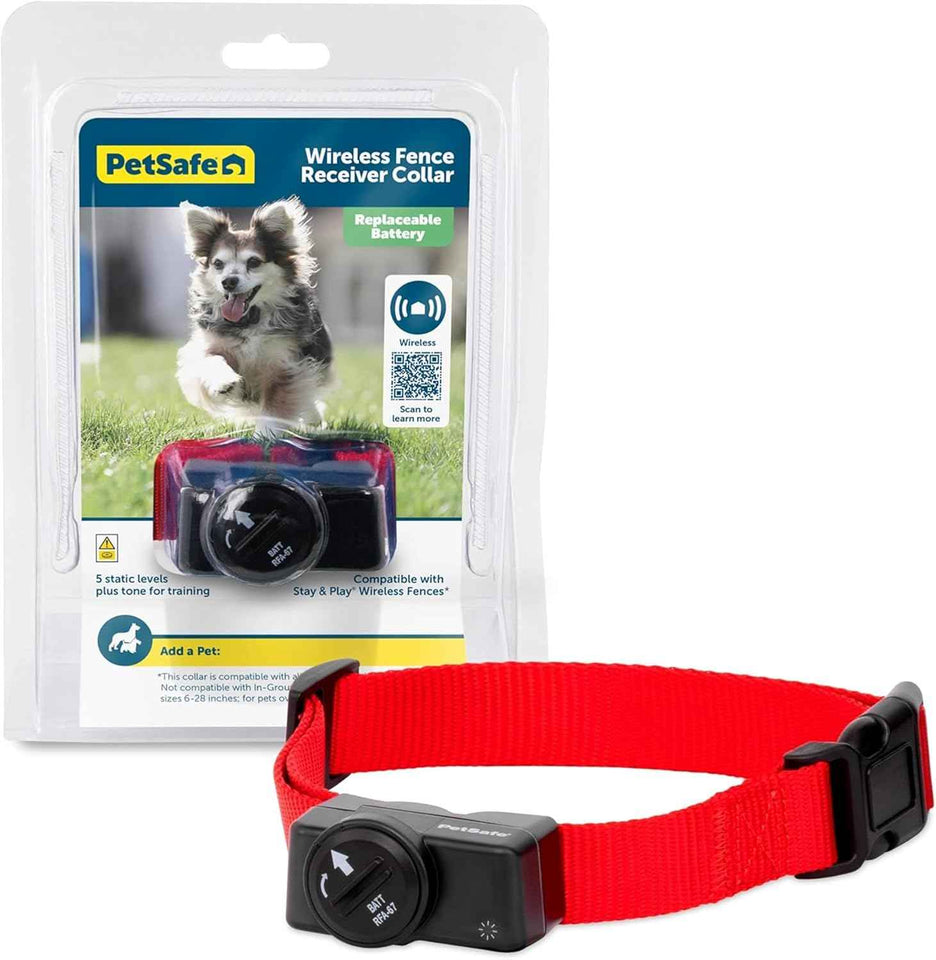 PetSafe Wireless Pet Containment System Receiver Collar - Waterproof, Adjustable, 5 Correction Levels, for Dogs 5lb+