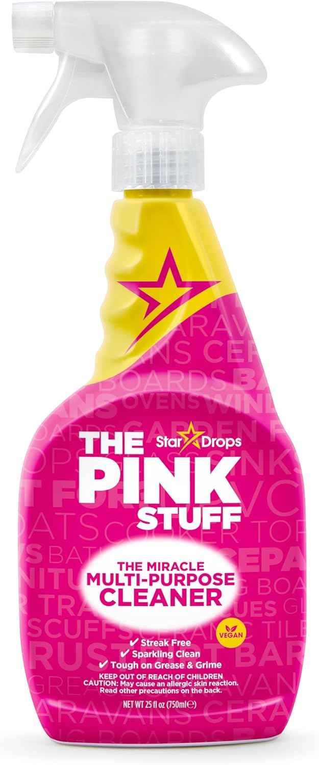 The Pink Stuff Miracle Multi-Purpose Cleaner, 25 fl Oz, removes grease, grime, and stains on kitchens, bathrooms, floors, and more